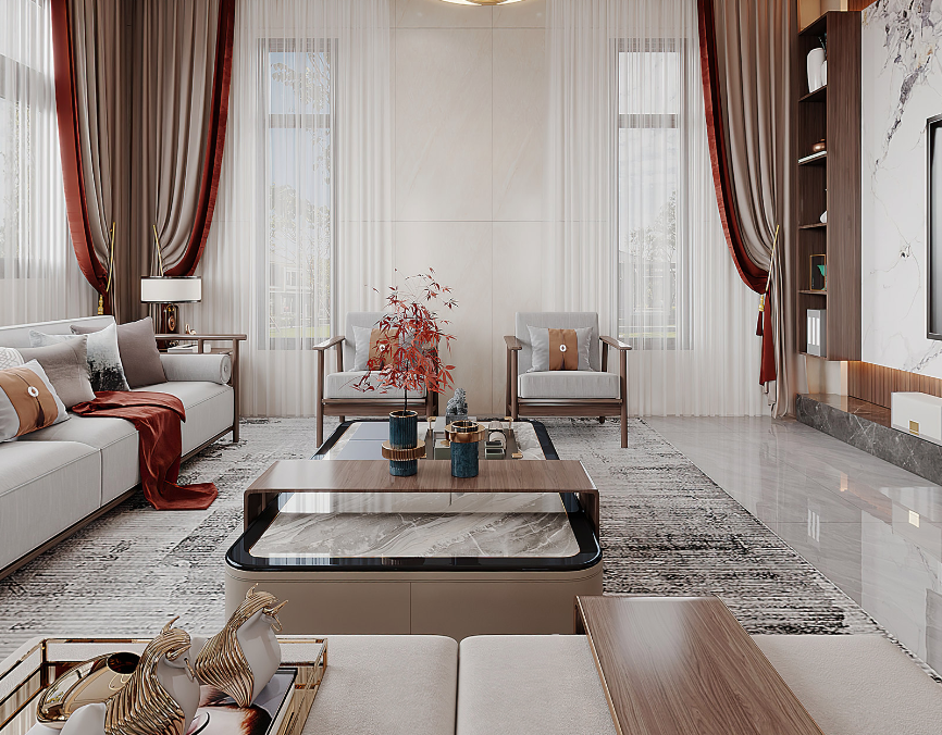 【夢(mèng)居】859㎡墅宅裝修，東方詩意，現(xiàn)代語境，現(xiàn)代與中式的琴瑟和鳴。